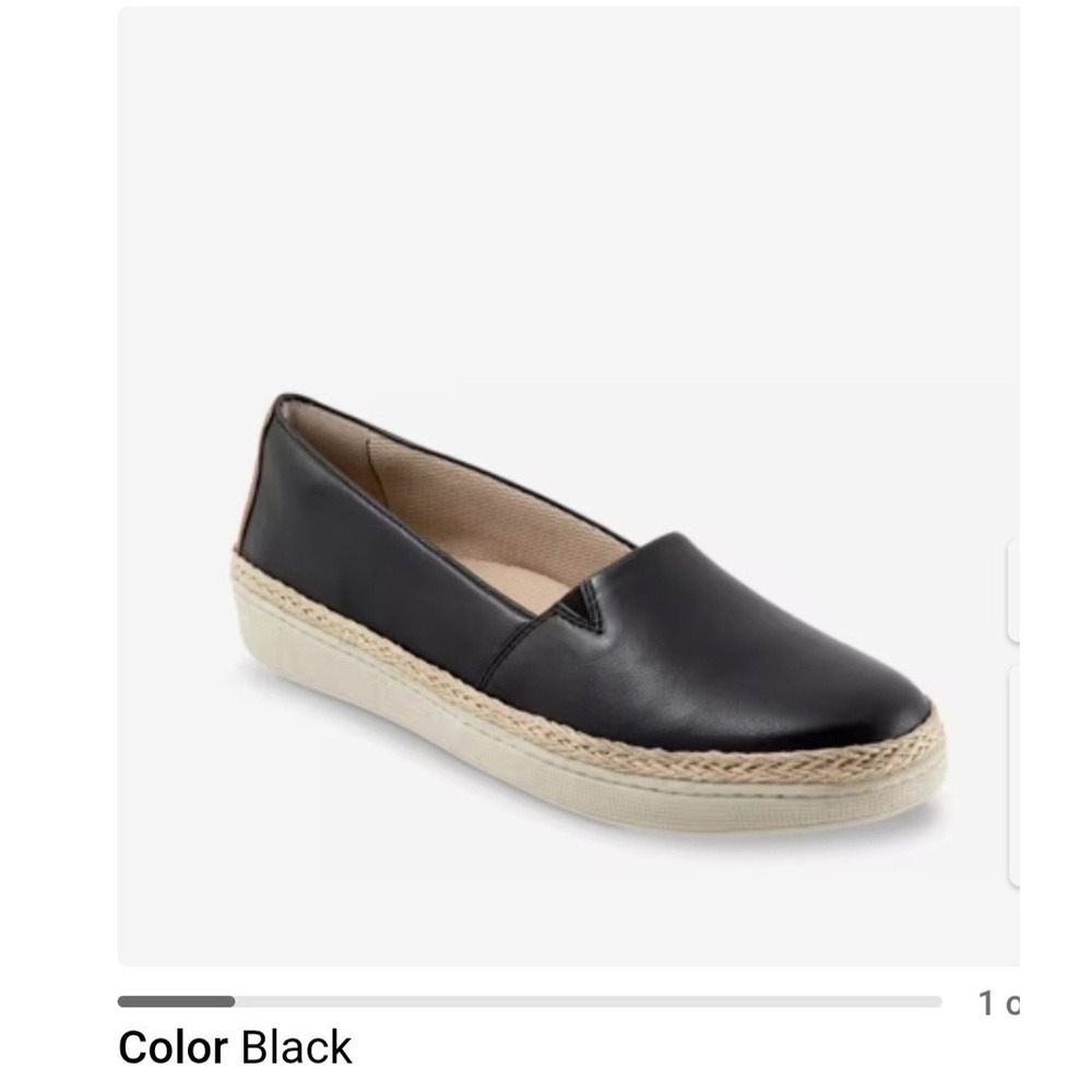 Trotters Espadrille Slip On Womens 7M Black Shoes Cushioned Arch Support Casual - Picture 5 of 10